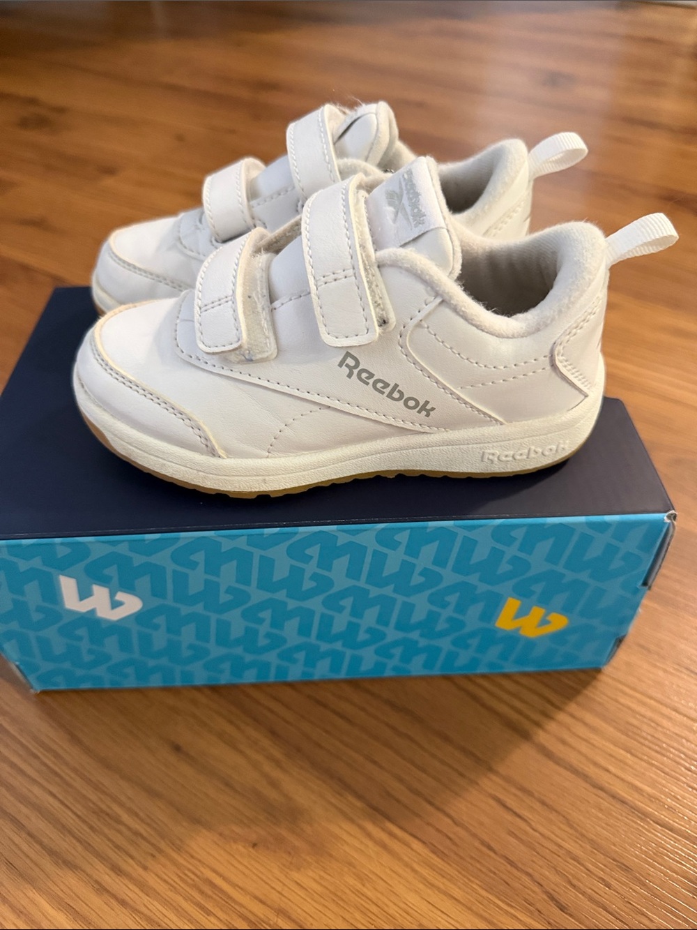 Reebok White Kids' Hook-and-Loop Sneakers